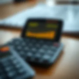 A modern calculator displaying debt reduction strategies