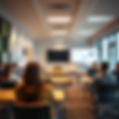 Modern Classroom for Wealth Management Training A modern classroom setting for wealth management training