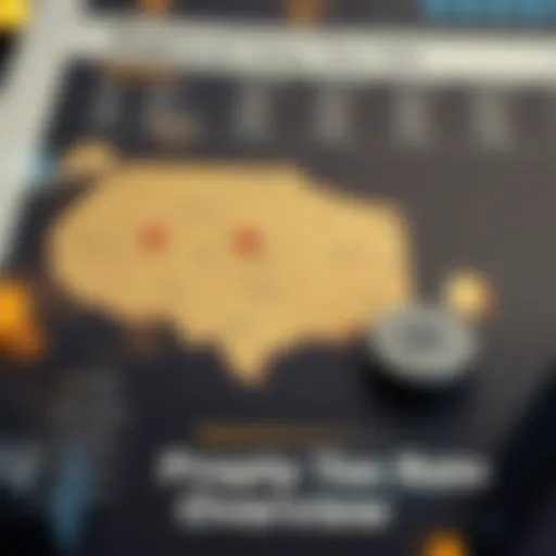 Detailed map showing varying property tax rates across regions