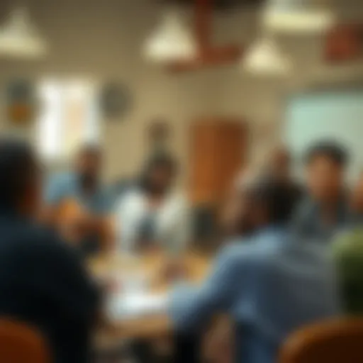 Illustration depicting financial education in a community setting