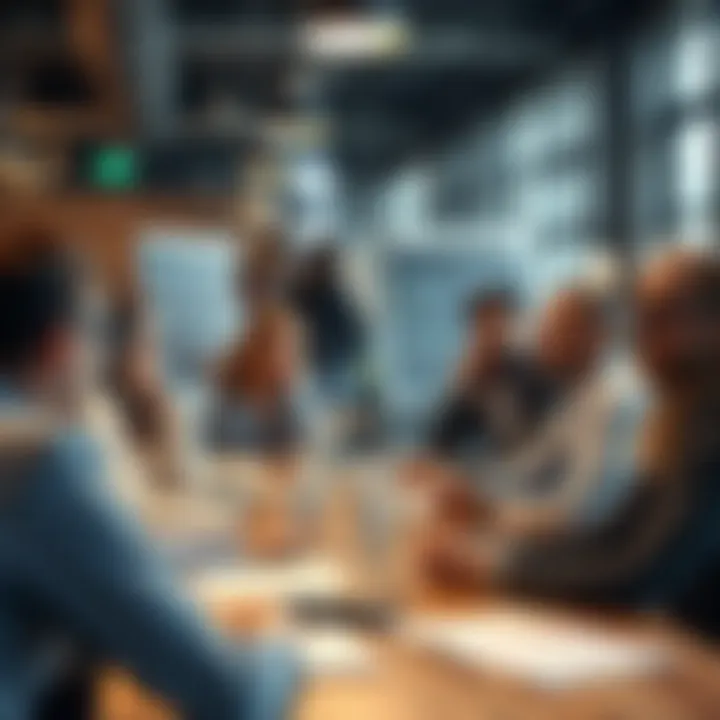 A brainstorming session among entrepreneurs discussing innovative business ideas