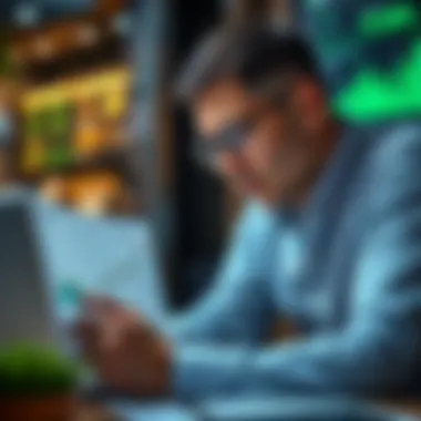 An investor analyzing financial growth charts related to small business investments