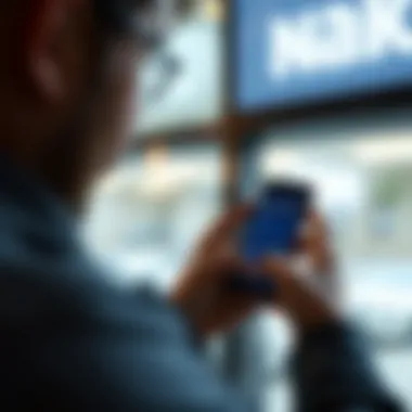 User navigating the Navy Federal mobile banking app