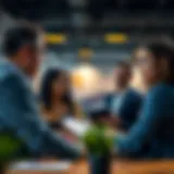 Business professionals discussing financing options