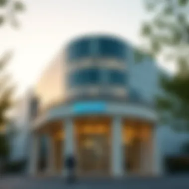 A modern bank building representing traditional banking institutions