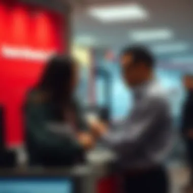 In-person account setup at a bank branch