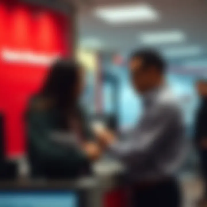 In-person account setup at a bank branch