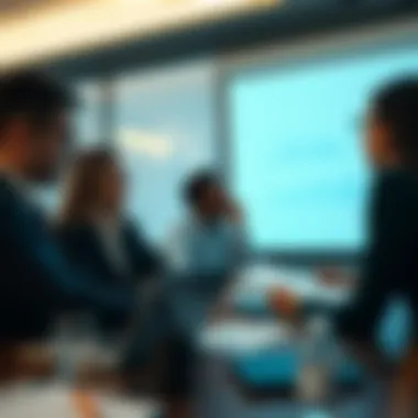 Team collaboration in a financial analysis meeting