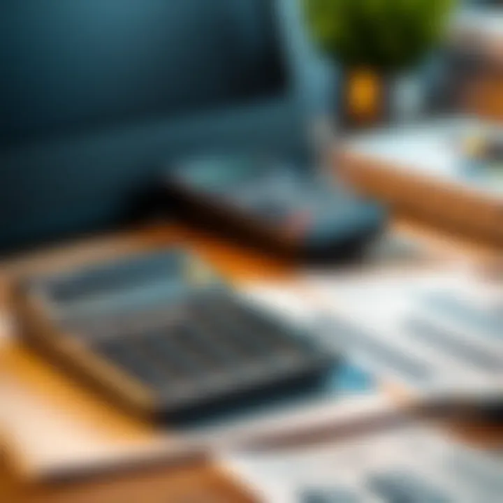 Calculator and financial plan on a desk