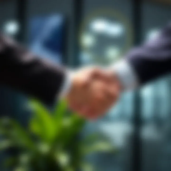 A handshake symbolizing agreement and partnership