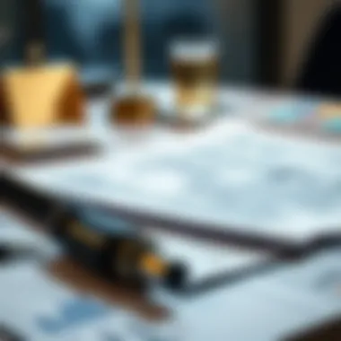 Blueprints and Financial Documents Blueprints and financial documents on a table