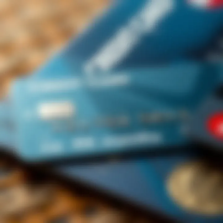 A close-up view of a credit card with promotional text highlighting no payments for 18 months.