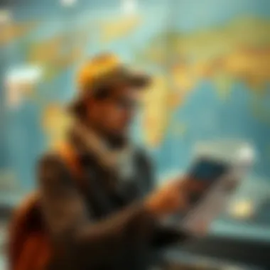 Person planning a travel itinerary with credit card benefits