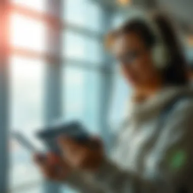 A traveler reviewing credit card offers