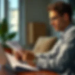 An individual reviewing their credit report