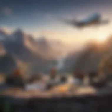 Elevate Your Travel Experience with Rewards A scenic landscape featuring planes and travel gear