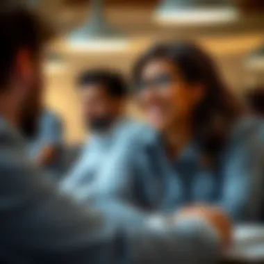 A satisfied client reviewing success stories