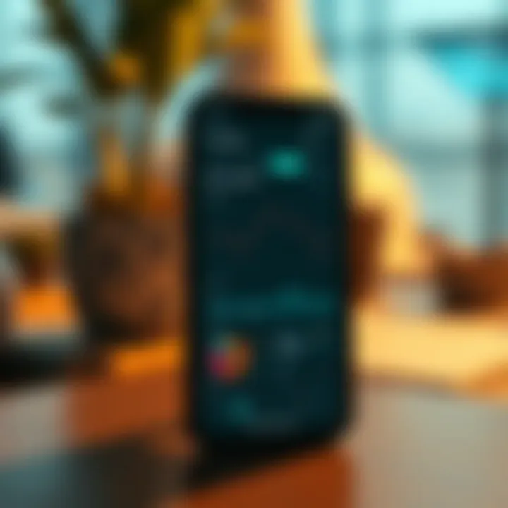 An engaging dashboard on a smartphone showcasing money tracking tools.
