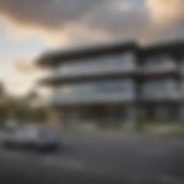 A modern bank building in Costa Rica, representing the local banking landscape and its role in real estate financing.