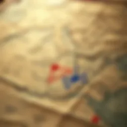 Historical espionage map detailing key conflict zones