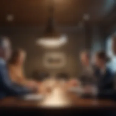 Strategic Discussion A team of professionals discussing strategies around a conference table.