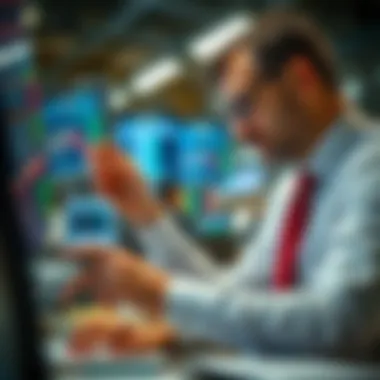 Investors analyzing data