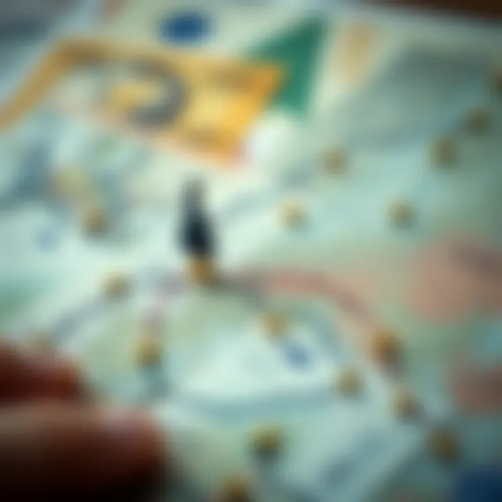 Symbolic representation of trade routes in Europe