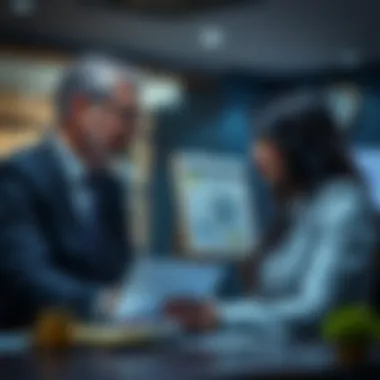 Insurance agent discussing policy with a client