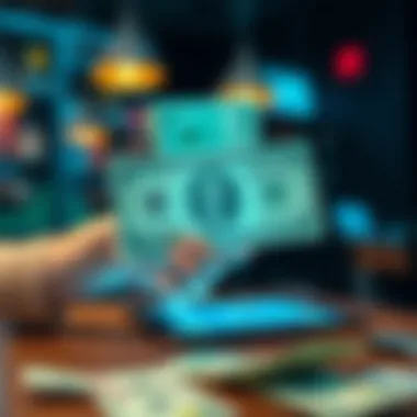 Digital Cash Transfer Illustration of digital cash transfer