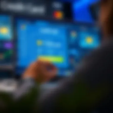 A digital interface illustrating the credit card application process