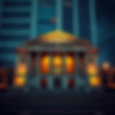 Central Banking Policies Impact Central bank building representing monetary policy decisions