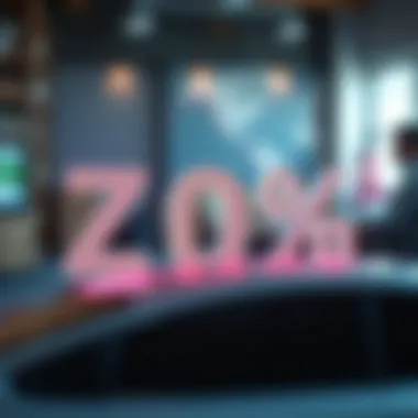 Visual representation of zero percent interest concept